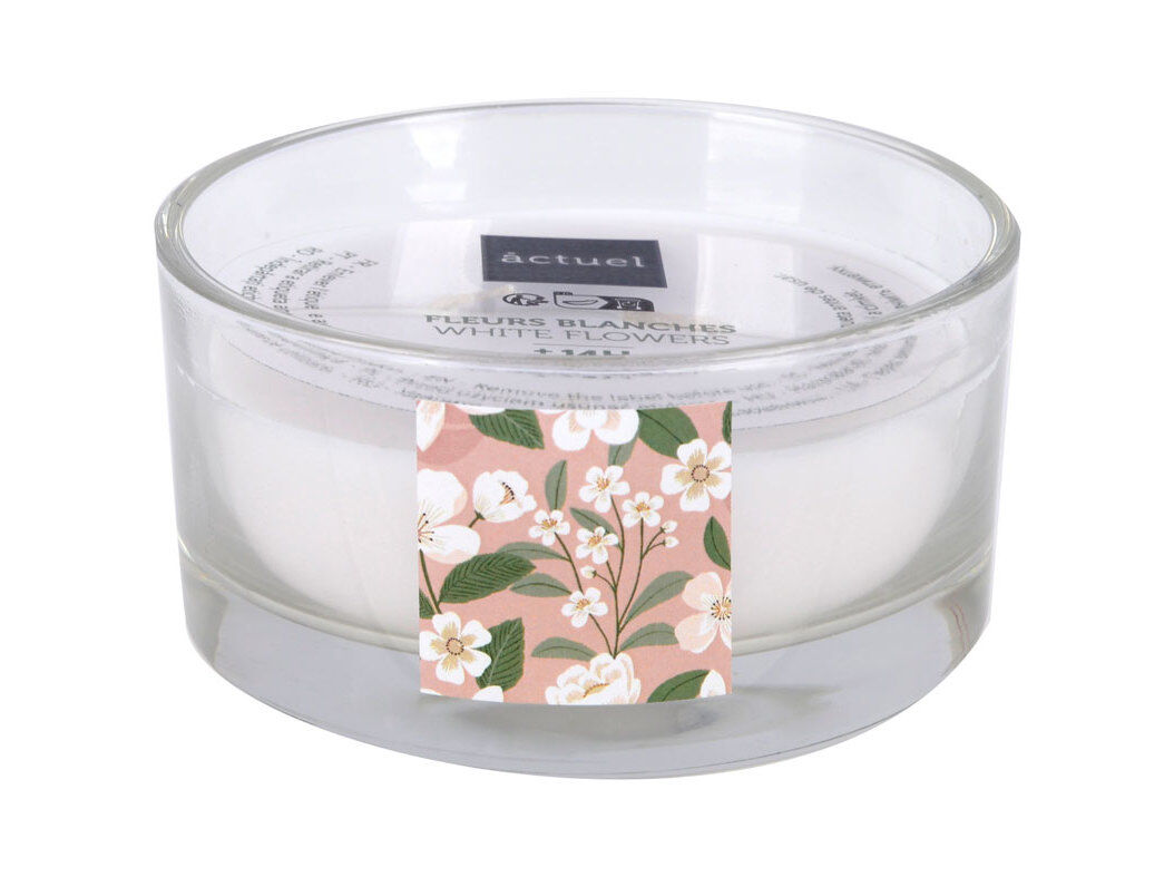 VELA AROM&Aacute;TICA ACTUEL VIDRO FLORES BRANCAS image number 0
