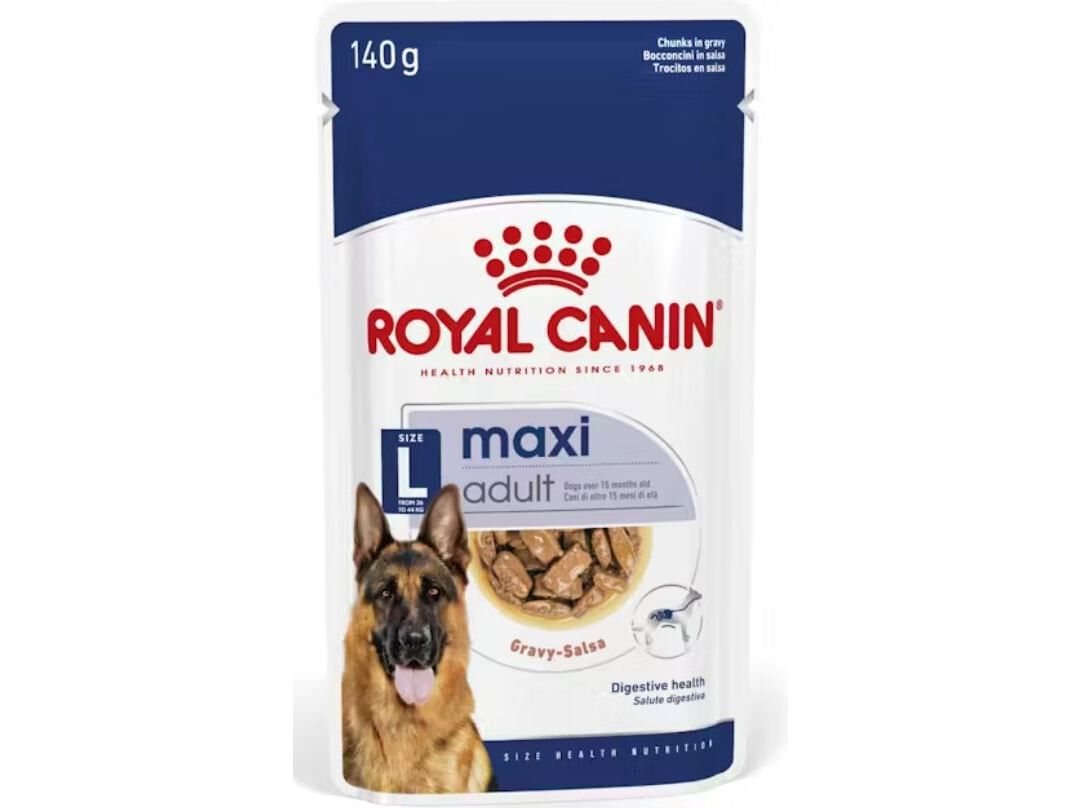 COMIDA H&Uacute;MIDA C&Atilde;O ROYAL CANIN MAXI ADULTO 140G image number 0