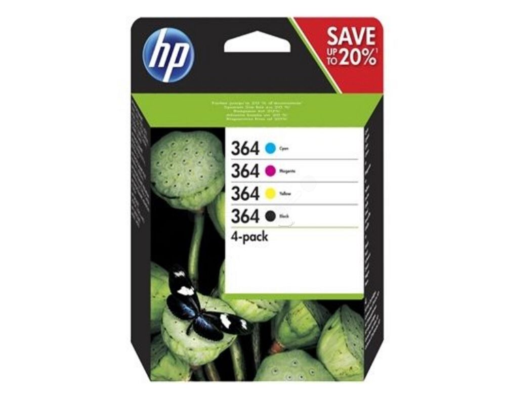 TINTEIRO HP N9J73AEBL 364 4-PACK PRETO+COR image number 0