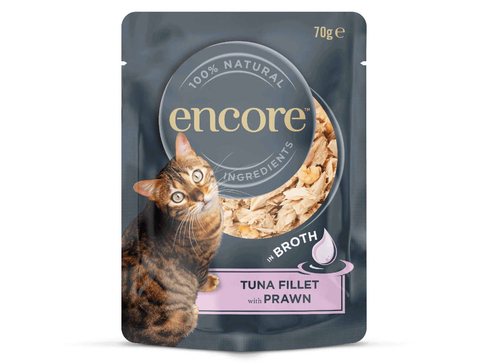 COMIDA H&Uacute;MIDA PARA GATO ENCORE ATUM COM GAMBAS 70G image number 0