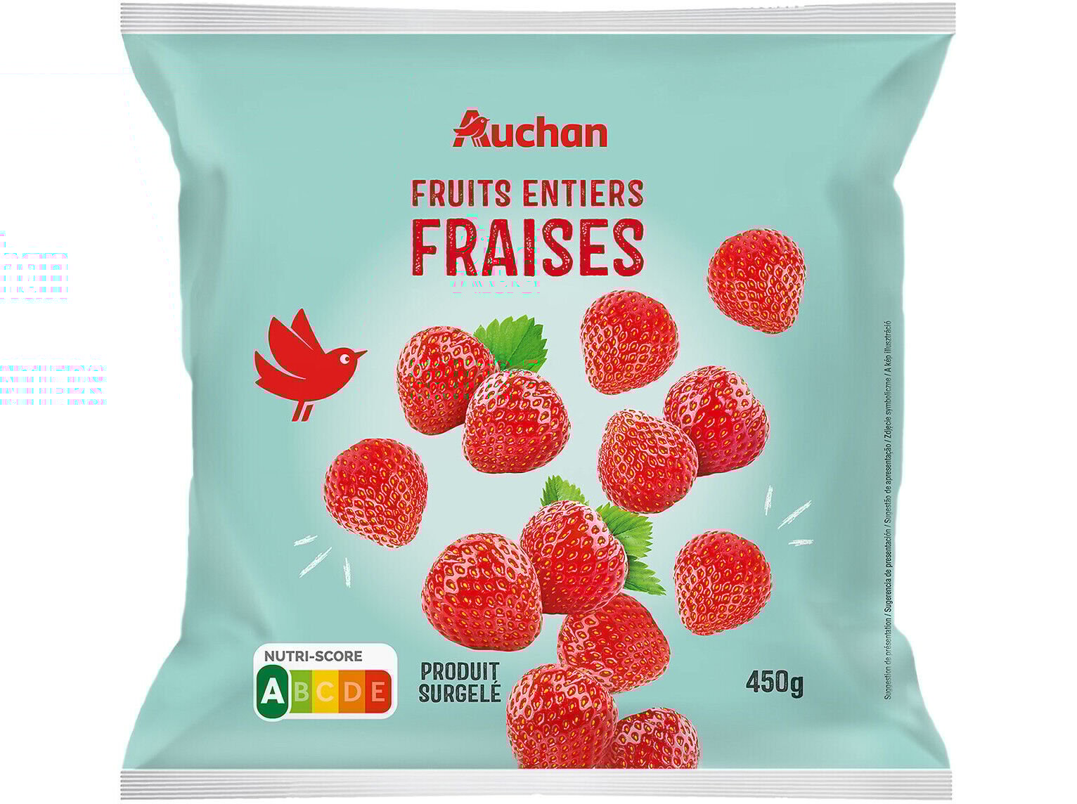 MORANGOS AUCHAN INTEIROS ULTRACONGELADOS 450G image number 0
