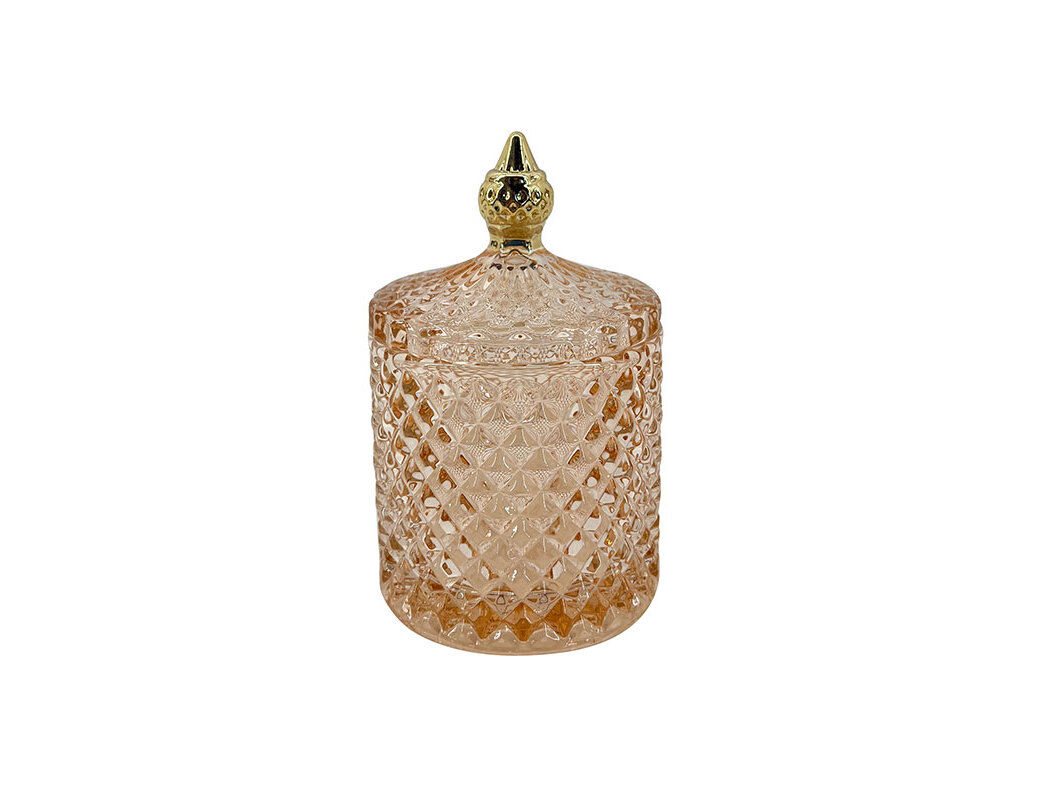 GUARDA-JOIAS VIDRO ACTUEL AMBAR/DOURADO 7X11CM image number 0