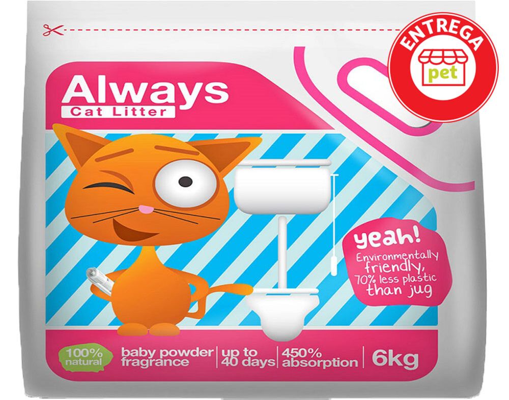 AREIA PARA GATO ALWAYS AGLOMERANTE 6 KG image number 1
