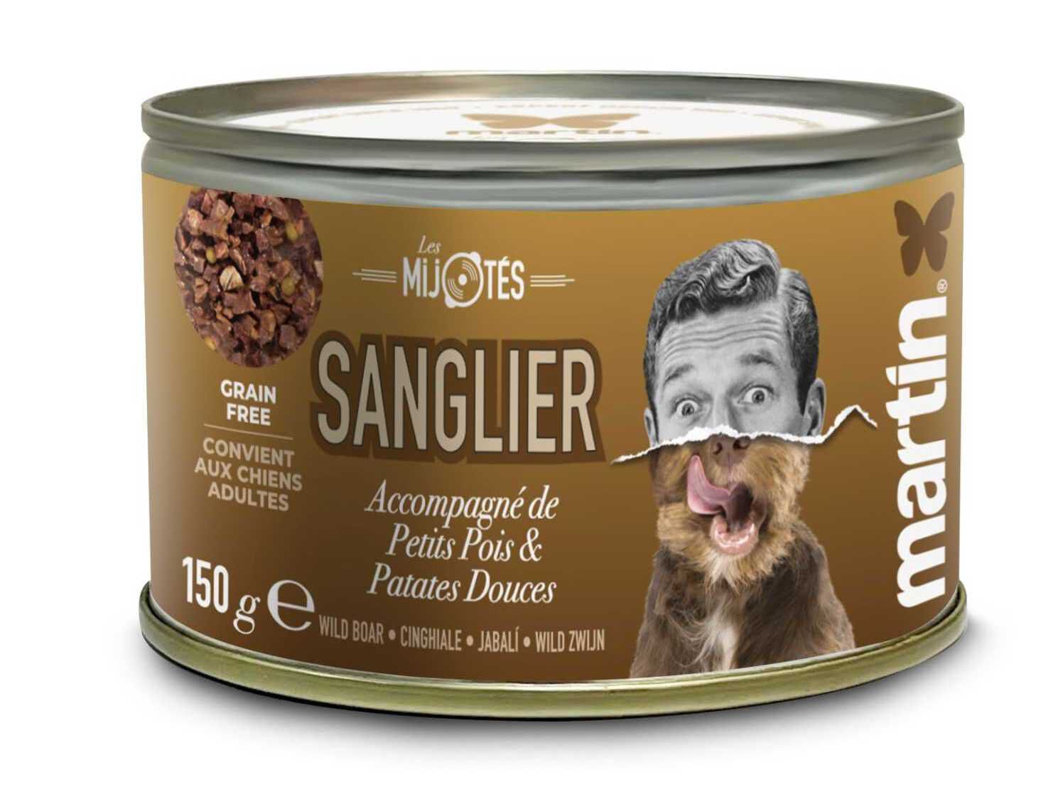 COMIDA H&Uacute;MIDA MARTIN SELLIER C&Atilde;O JAVALI/ERVILHAS 150G image number 0