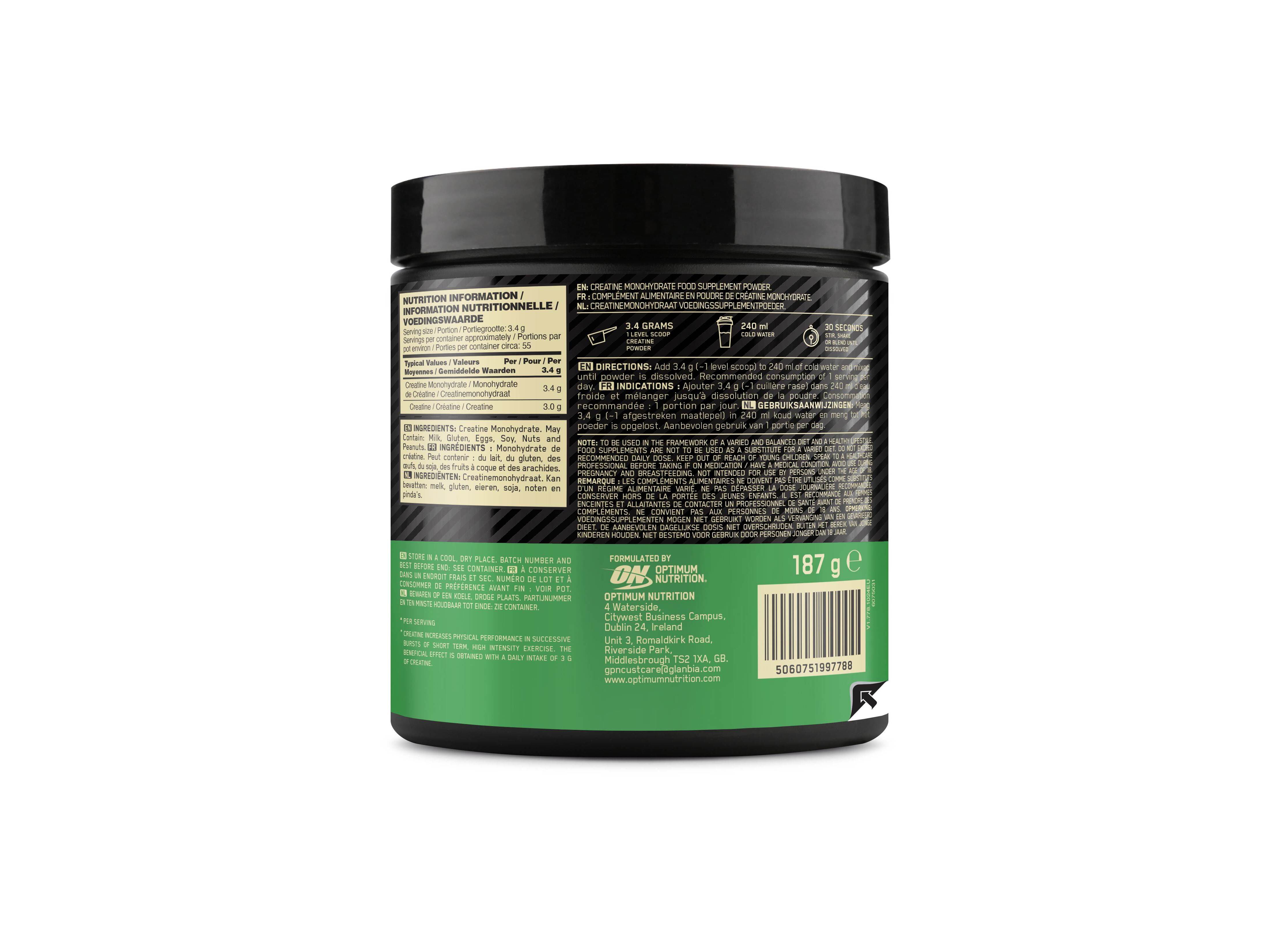 CREATINA MONOIDRATADA OPTIM NUT NEUTRO 187G image number 2