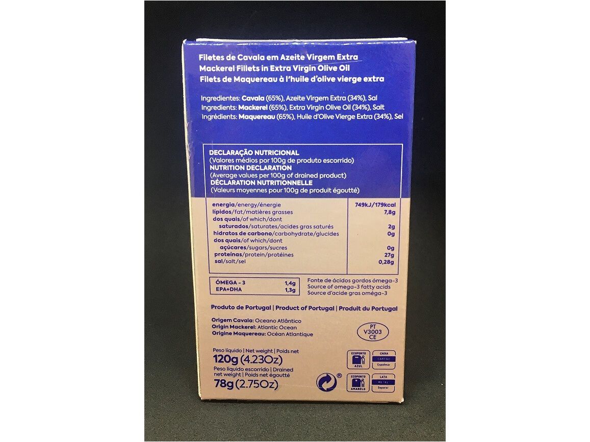 FILETE CAVALA BOM PETISCO AZEITE VIRGEM EXTRA 120(78)G image number 1