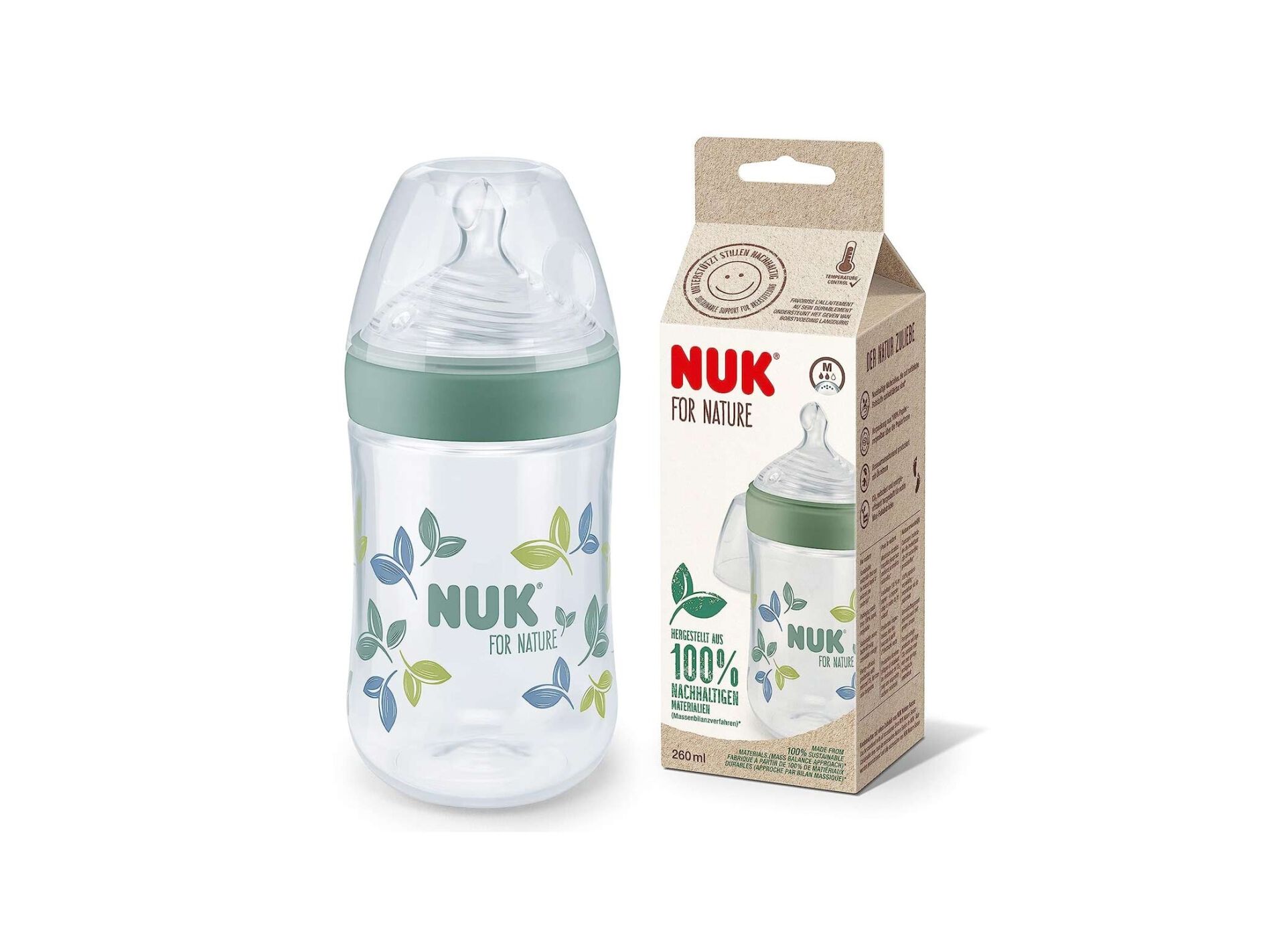 BIBER&Atilde;O NUK FOR NATURE SIL. VERDE 260ML M image number 0