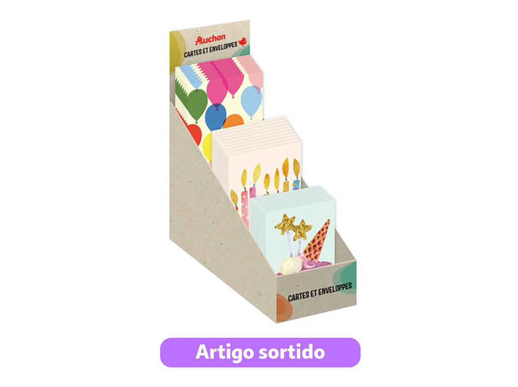 CART&Atilde;O DE ANIVERS&Aacute;RIO AUCHAN ADULTO COM ENVELOPE MODELOS SORTIDOS image number 0