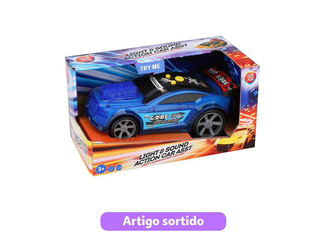 CARRO FLASHY ONE TWO FUN COM LUZ E SOM 24X12X9CM CORES SORTIDAS image number 1