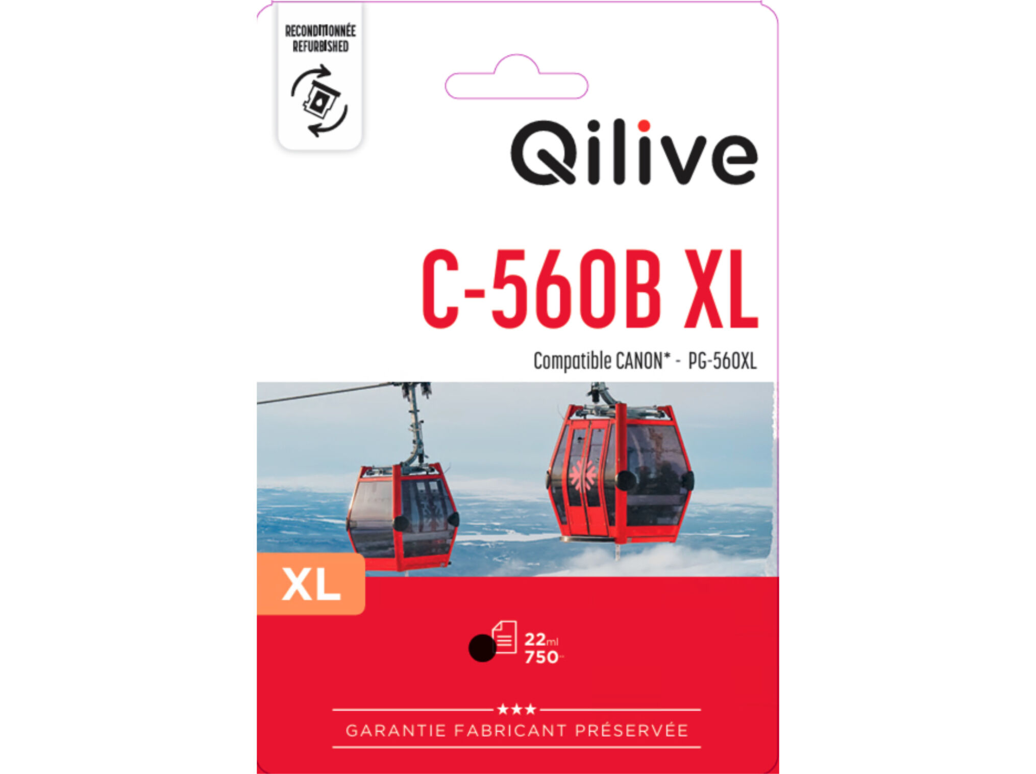TINTEIRO QILIVE COMPAT&Iacute;VEL CANON PG-560XL PRETO image number 1