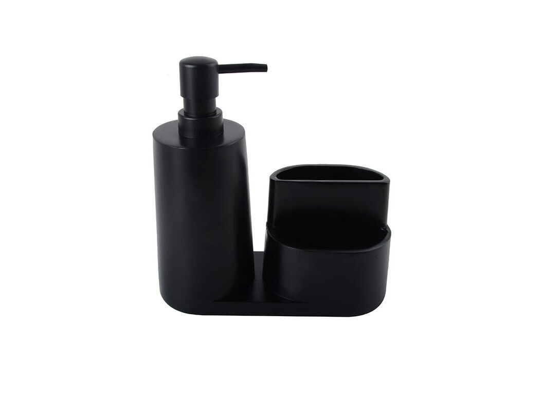 DOSEADOR DE SAB&Atilde;O ACTUEL PRETO COM PORTA ESPONJA