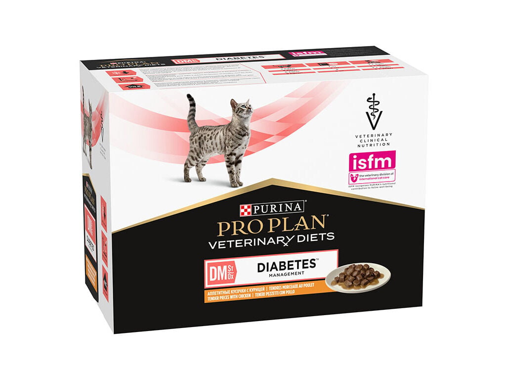 COMIDA H&Uacute;MIDA GATO PRO PLAN DIABETES FRANGO 10X85G image number 1