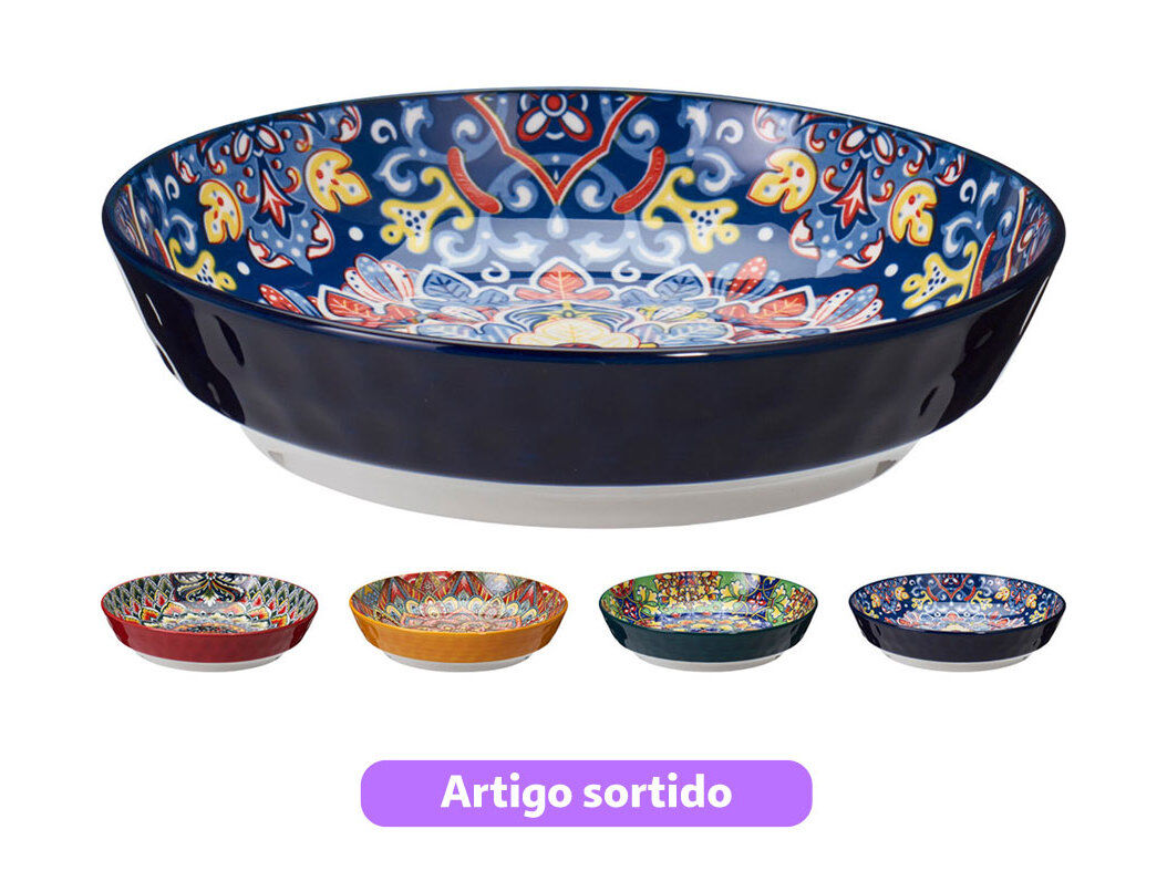 PRATO SOPA DECORADO PORCELANA 21CM MODELOS SORTIDOS