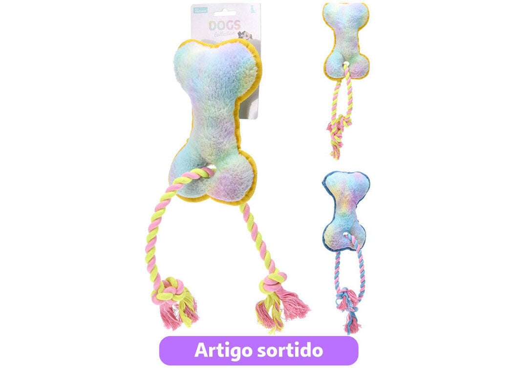 BRINQUEDO PARA C&Atilde;O DOGS COLLECTION OSSO CORDA 20CM CORES SORTIDAS
