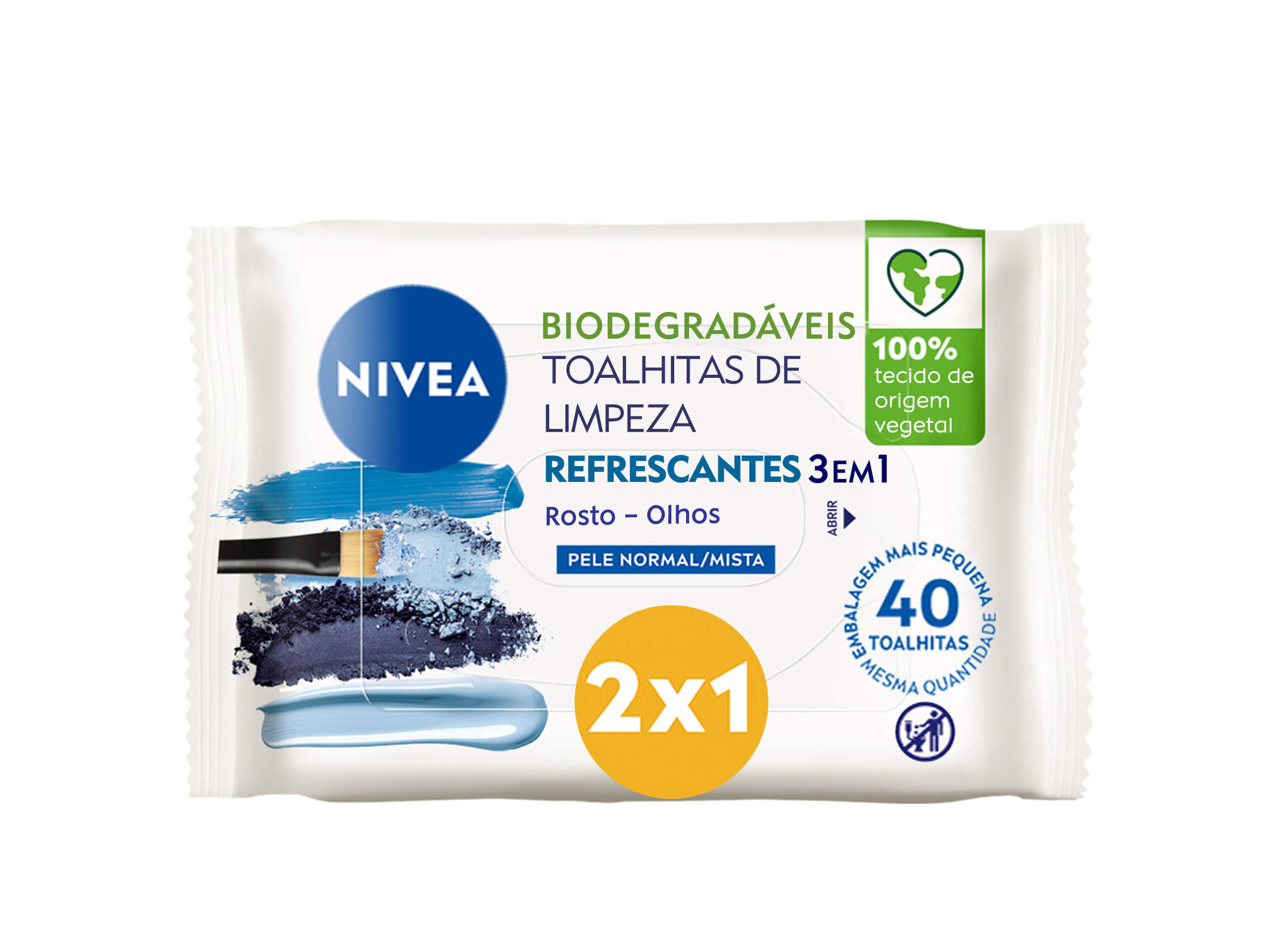 TOALHITAS LIMPEZA NIVEA REFRESCANTES 3 EM 1 20+20 UN image number 0