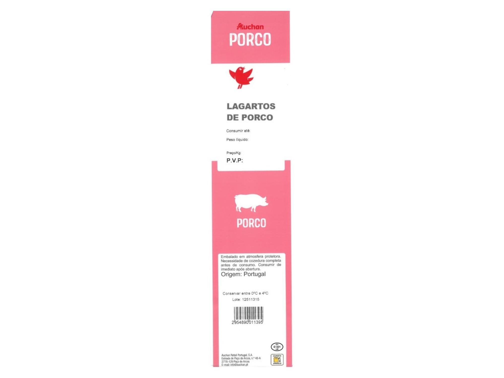 LAGARTOS DE PORCO AUCHAN KG image number 1