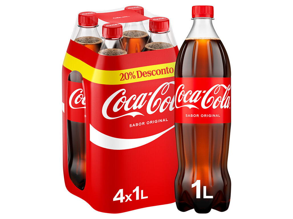 REFRIGERANTE C/G&Aacute;S COCA-COLA ORIGINAL 4X1L (SDR)