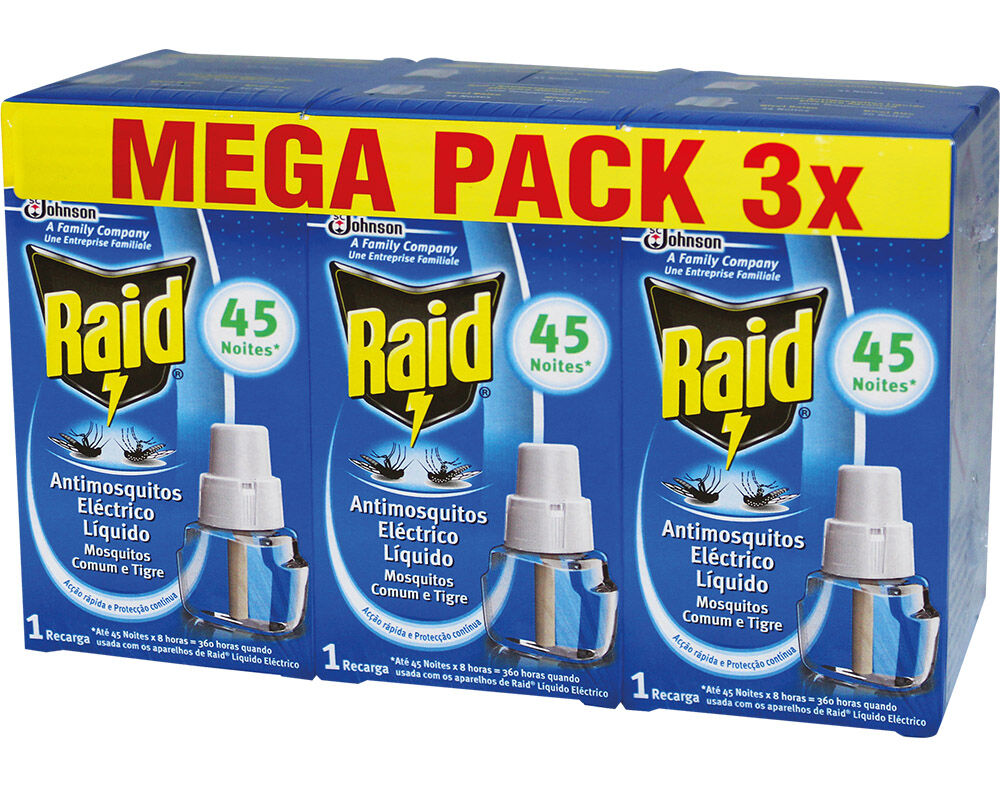 INSETICIDA RAID EL&Eacute;CTRICO L&Iacute;QUIDO RECARGA TRIPLA 3X27ML image number 0