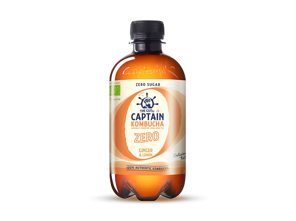 KOMBUCHA THE GUTSY CAPTAIN GENGIBRE LIM&Atilde;O 0%A&Ccedil;&Uacute;CARES BIO 400ML image number 1