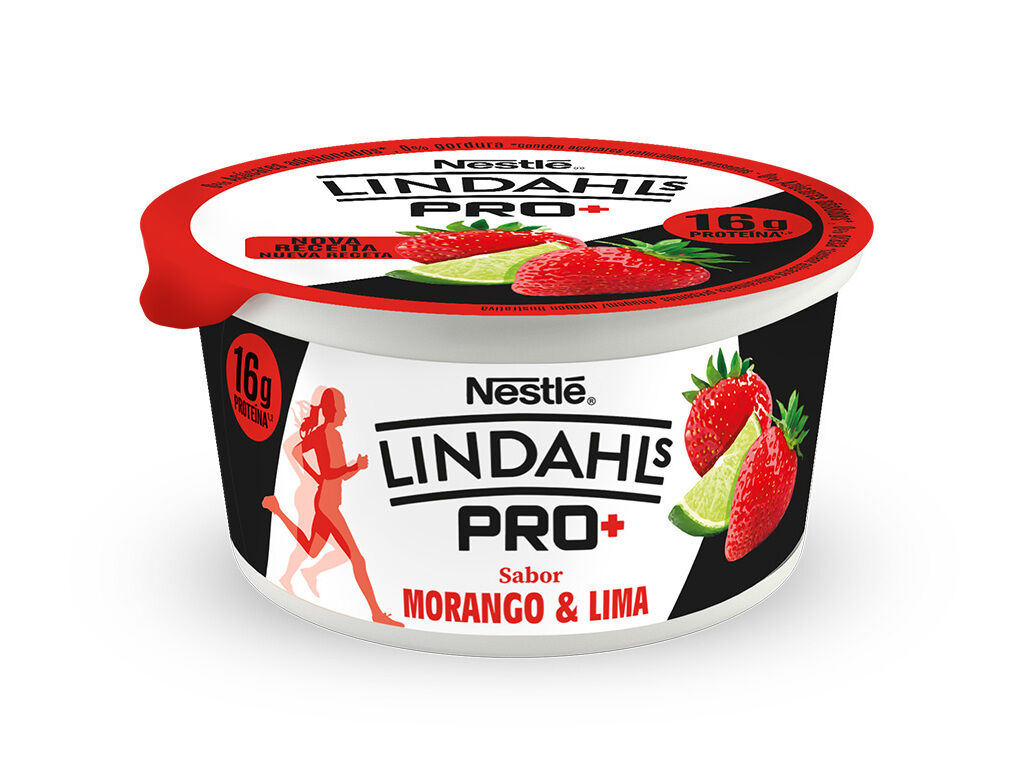 IOGURTE S&Oacute;LIDO LINDAHLS MORANGO LIMA 160G