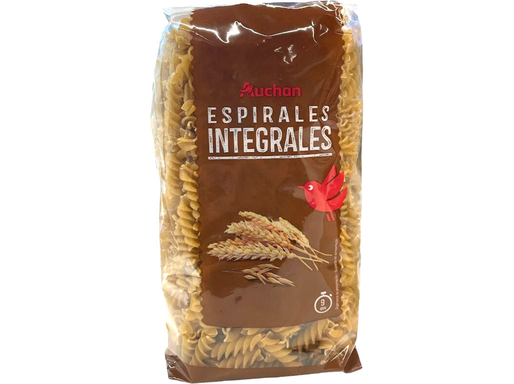 MASSA AUCHAN ESPIRAIS INTEGRAIS 500G