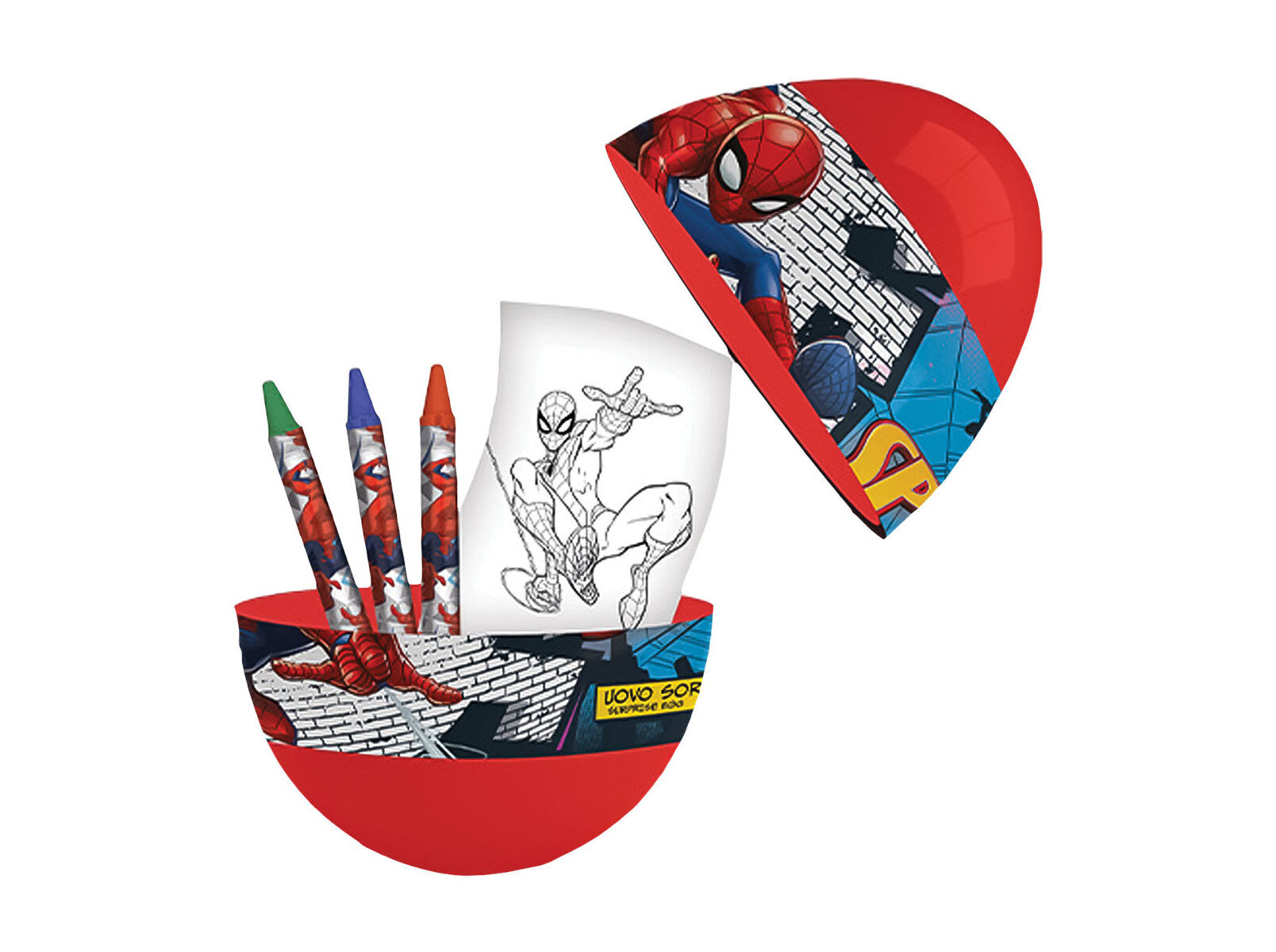 CONJUNTO PAPELARIA OVO SPIDER-MAN PEQUENO 4 PE&Ccedil;AS image number 1