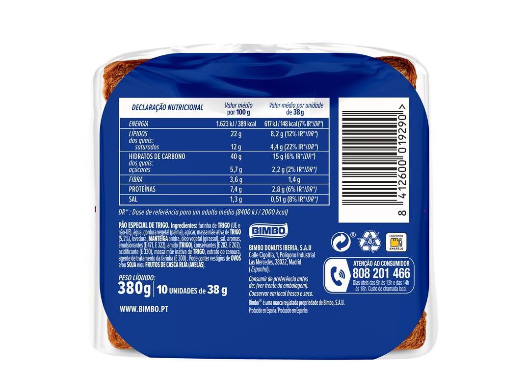 P&Atilde;O DE FORMA BIMBO NYB CROIP&Atilde;O 380G image number 1