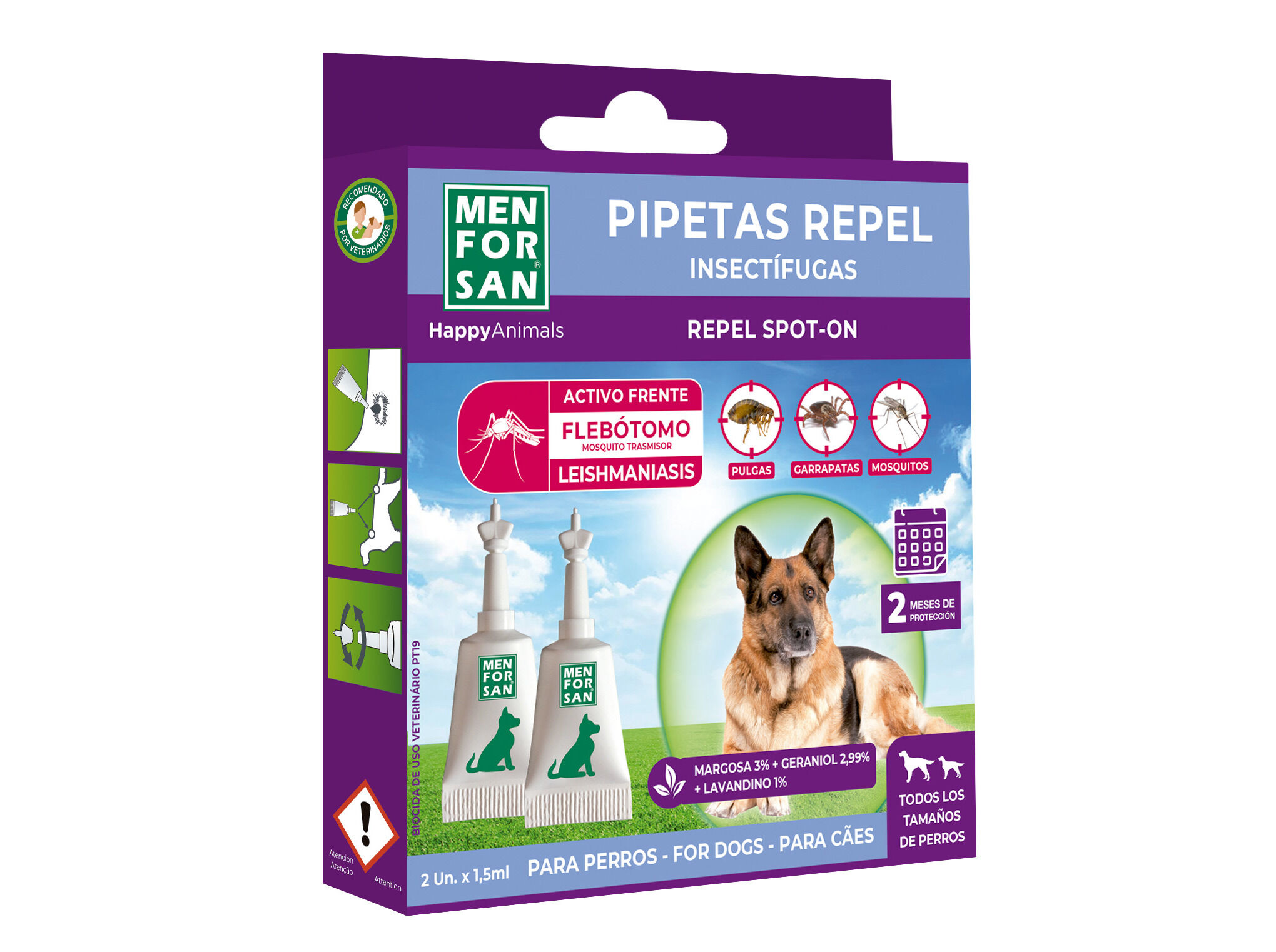 PIPETAS C&Atilde;O MENFORSAN REPELENTES 2 UNIDADES