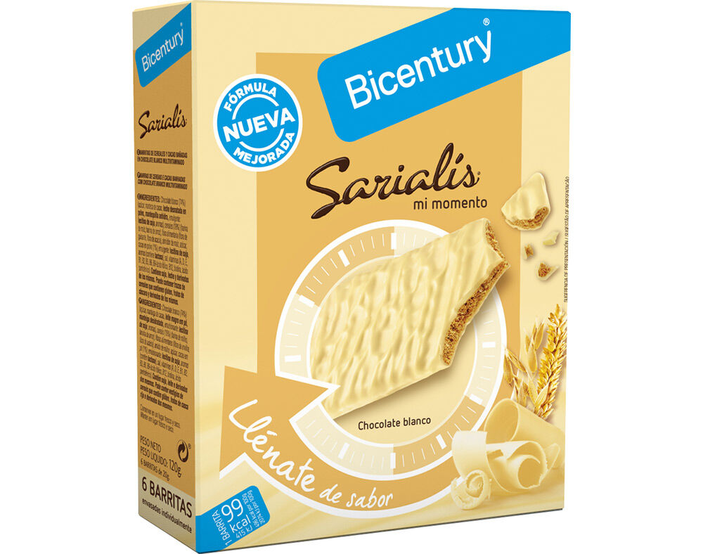 BARRITAS BICENTURY CHOCOLATE BRANCO 120G