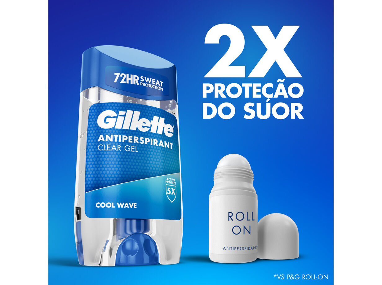 DEOS HOMEM STICK GILLETTE CLEAR GEL COOL WAVE 70ML image number 4