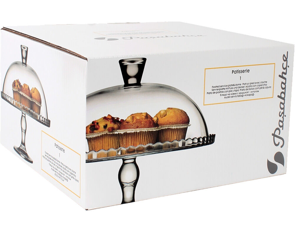 PRATO PARA BOLO COM P&Eacute; E TAMPA PASABAHCE PATISSERIE