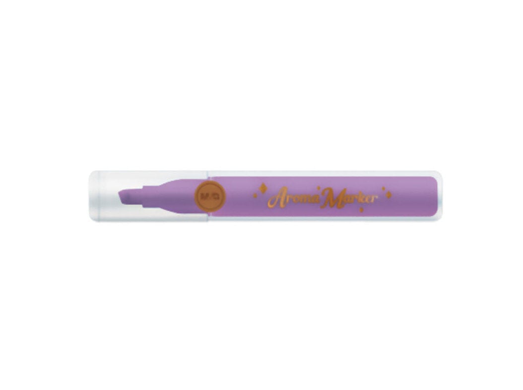 SUBLINHADOR PERFUMADO CAF&Eacute; M&G COM GLITTER COR VIOLETA