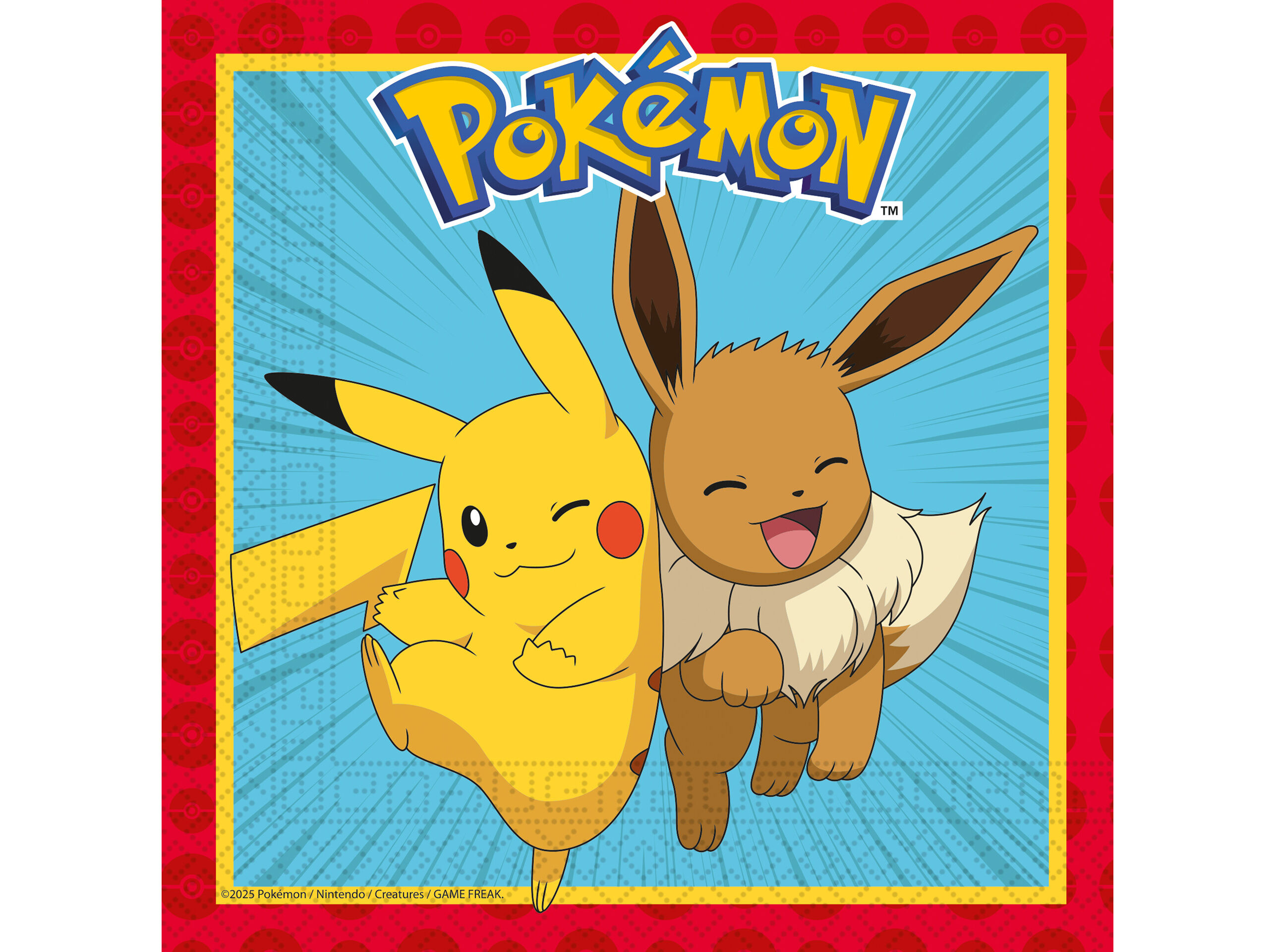 GUARDANAPOS POK&Eacute;MON FOLHA DUPLA 33X33CM 20 UNIDADES