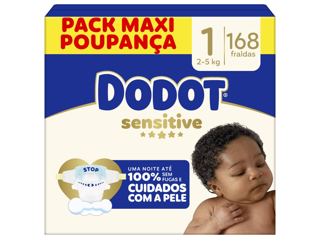 FRALDAS DODOT SENSITIVE BOX T1 168UN