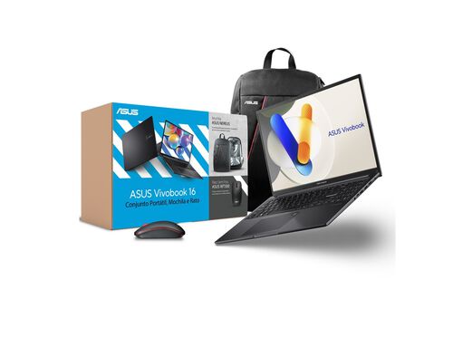 ASUS Vivobook 16 F1605VA-53ALHDPB3, 16" WUXGA, Intel Core i5, 16GB RAM, SSD 512GB, Windows 11 Home, Kit com Rato e Mochila