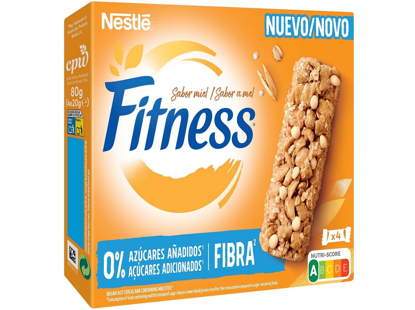 BARRA CEREAIS FITNESS 0% A&Ccedil;U. ADIC. MEL FIBRA 4X20G
