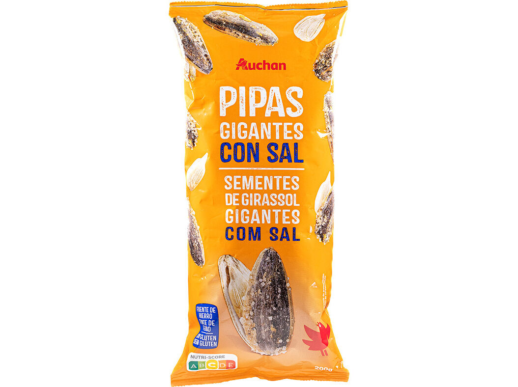 SEMENTES GIRASSOL AUCHAN GIGANTES COM SAL 200 G image number 0