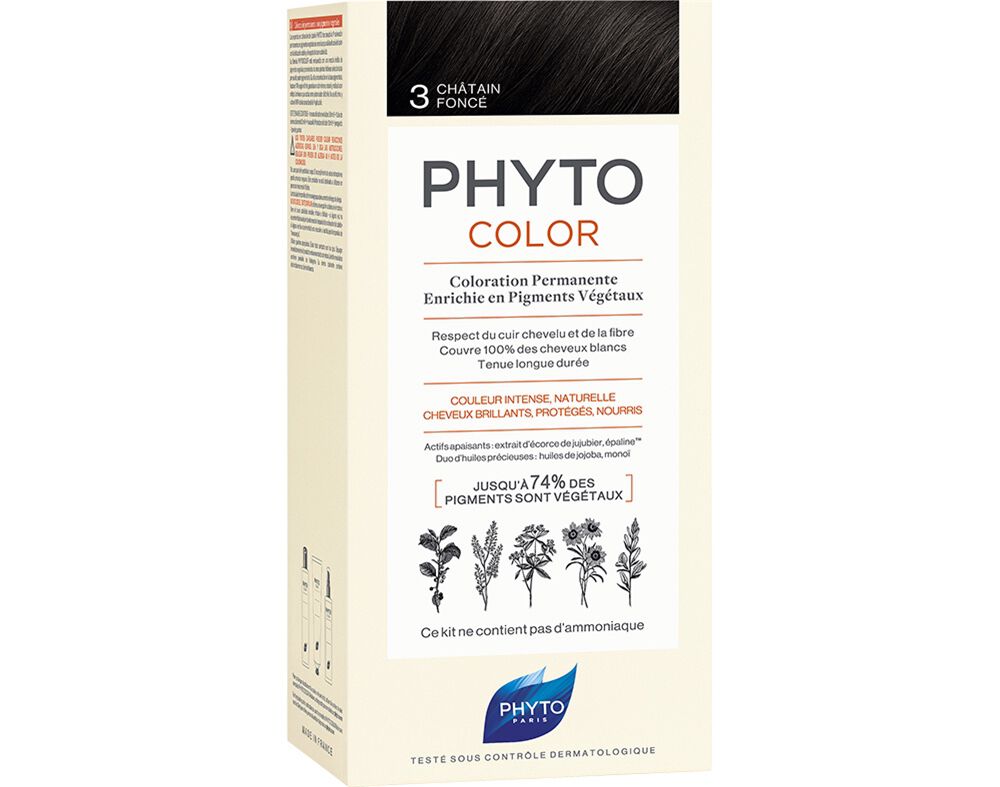 COLORA&Ccedil;&Atilde;O PHYTO 3 CASTANHO ESCURO 1KIT