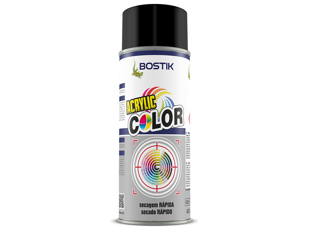 SPRAY ACRYLIC BOSTIK PRETO BRILHANTE 400ML