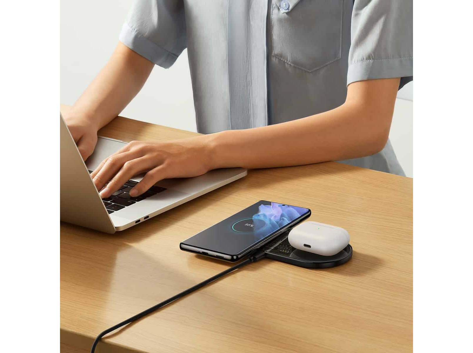 BASE DE CARREGAMENTO BASEUS WXSX010101 WIRELESS 2 EM 1 image number 2