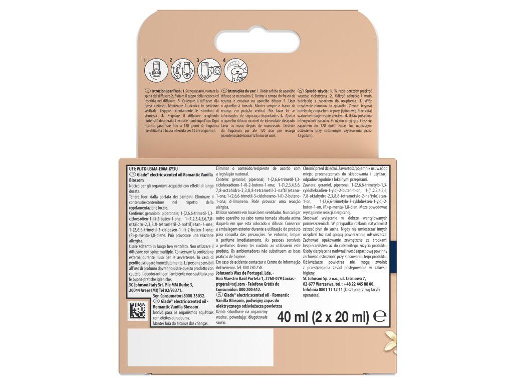 AMBIENTADOR EL&Eacute;CTRICO APARELHO GLADE VANILLA 20ML image number 1