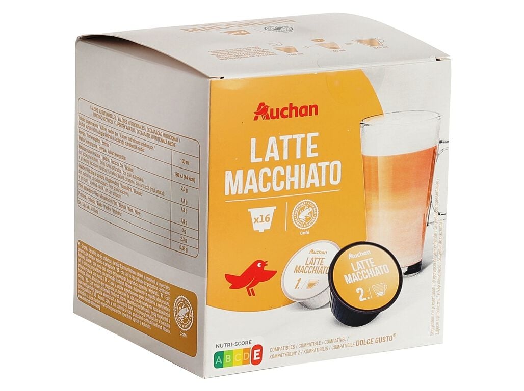 C&Aacute;PSULAS CAF&Eacute; DG AUCHAN LATTE MACCHIATO 16UN image number 0
