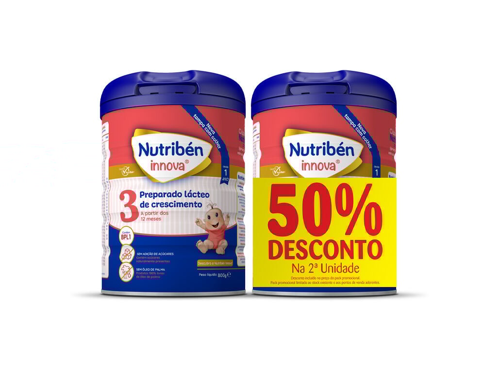LEITE NUTRIBEN INNOVA 3 2X800G 50% 2&ordf;UN