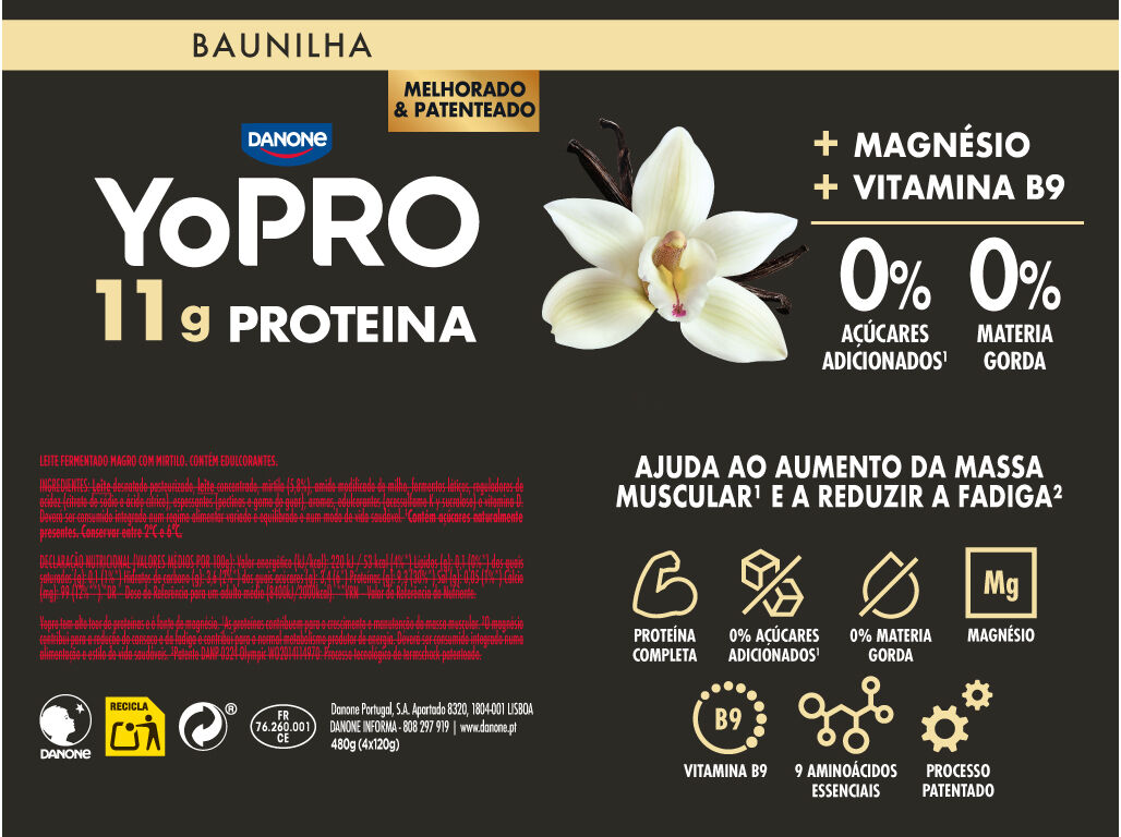 IOGURTE PROTEINA YOPRO BAUNILHA 4X120G image number 2