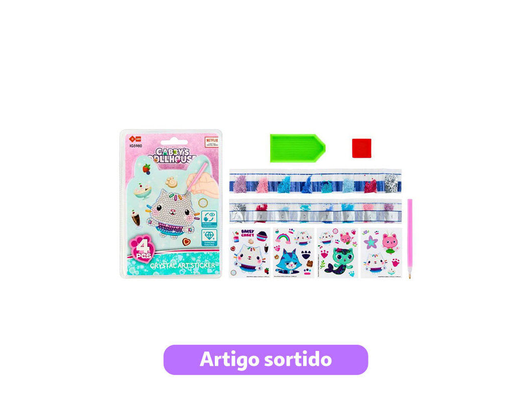 KIT CRISTAIS AUTOCOLANTES GABBY MODELOS SORTIDOS