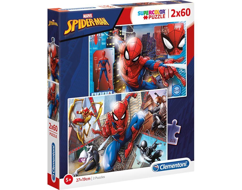 PUZZLE SPIDER-MAN CLEMENTONI 2X60 PE&Ccedil;AS image number 0