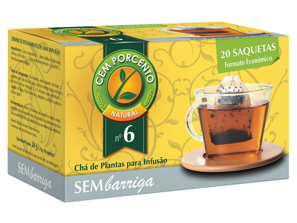 CH&Aacute; CEM PORCENTO N&ordm;6 SEM BARRIGA 20 SAQUETAS image number 0