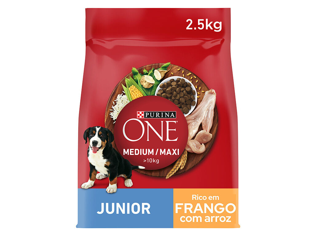 RA&Ccedil;&Atilde;O PARA C&Atilde;O PURINA ONE J&Uacute;NIOR COM FRANGO 2.5KG image number 0
