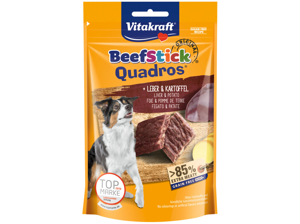 SNACKS PARA C&Atilde;O VITAKRAFT BEEF STICK QUADROS COM FIGADO E BATATA 70G image number 0