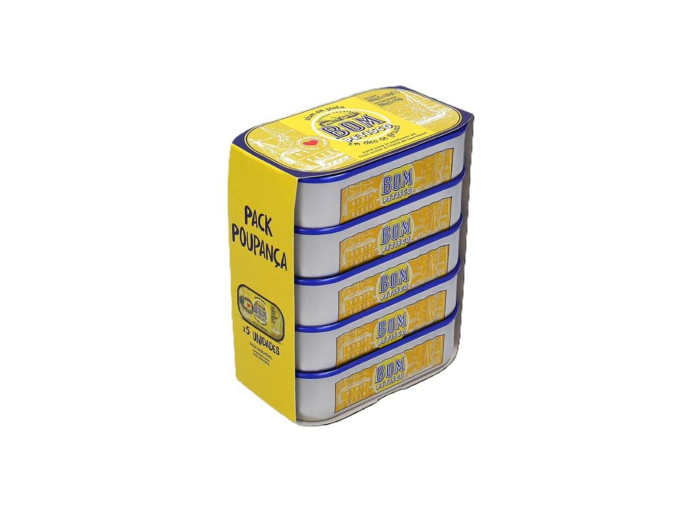 atum em óleo bom petisco pack poupança 120gx5